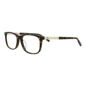 Montblanc Mens Square/Rectangle Havana Gold Transparent Fashion Designer Eyewear
